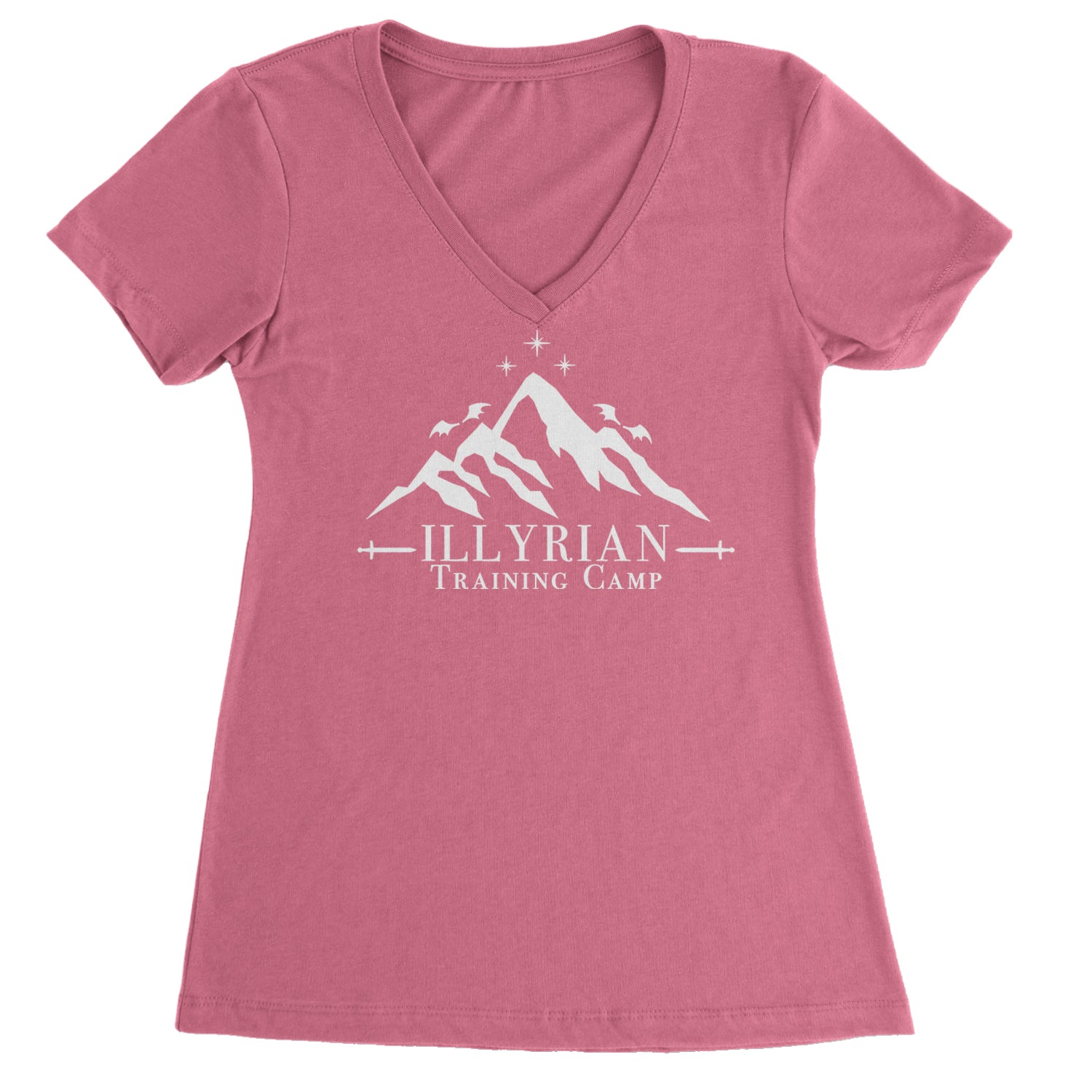 Illyrian Training Camp Night Court Ladies V-Neck T-shirt Hot Pink