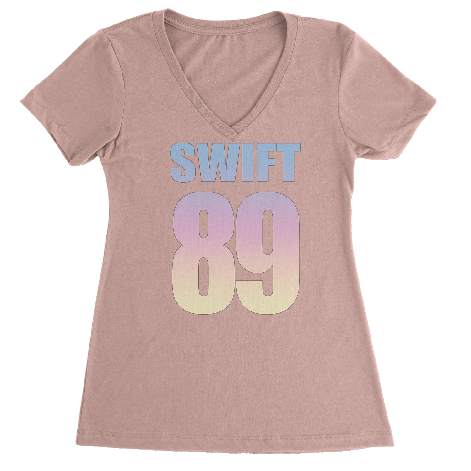 Lover Era Swift 89 Birth Year Music Fan TTPD Ladies V-Neck T-shirt Light Pink