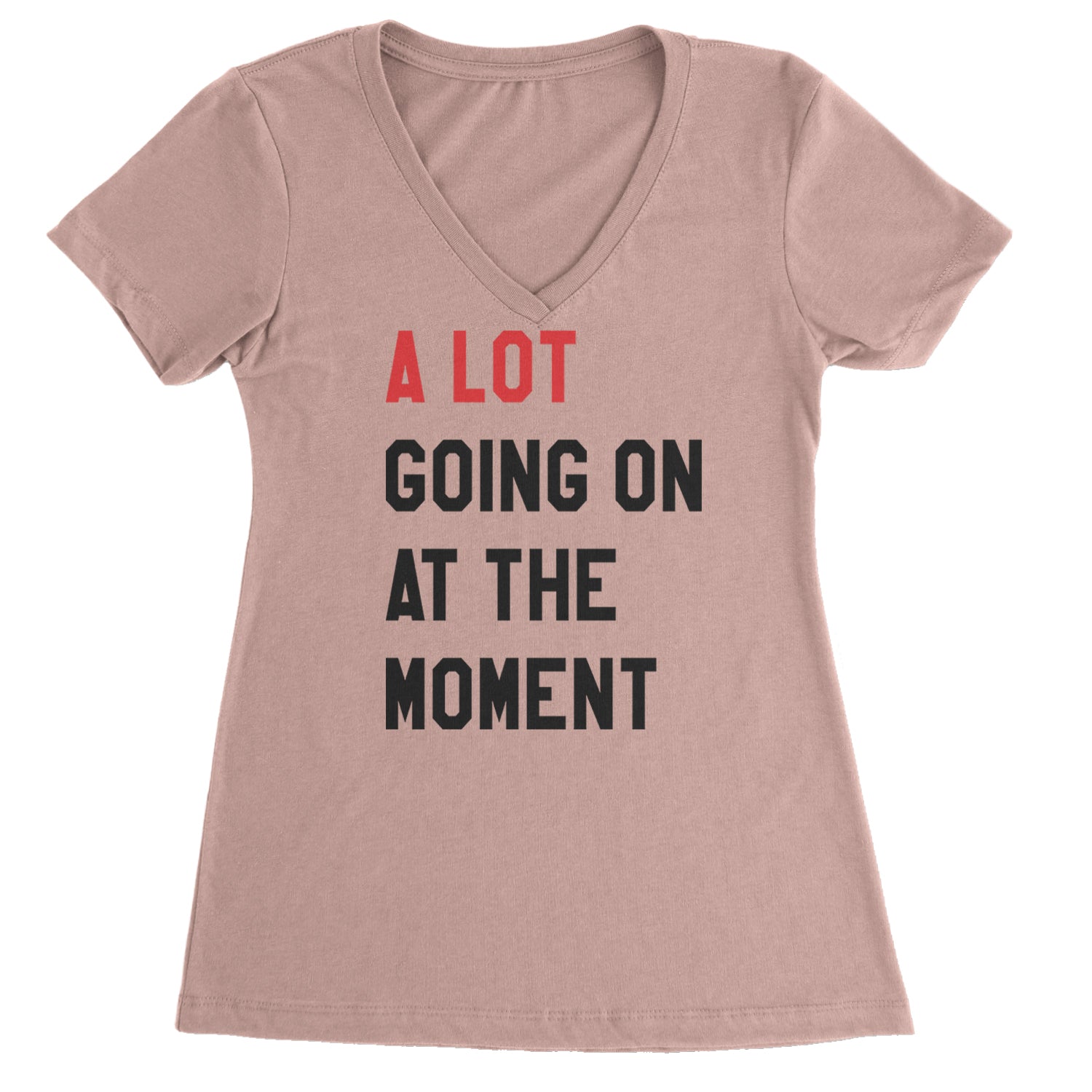 A Lot Going On At The Moment New TTPD Poet Department Ladies V-Neck T-shirt Light Pink