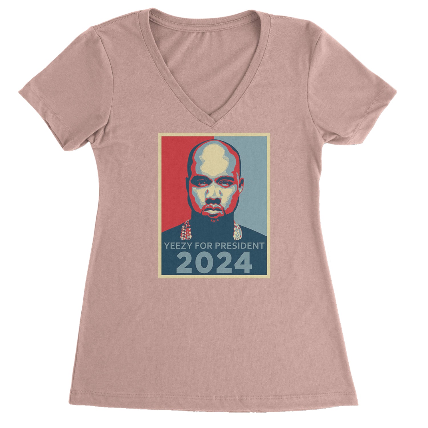 Yeezus For President Vote for Ye Ladies V-Neck T-shirt Light Pink