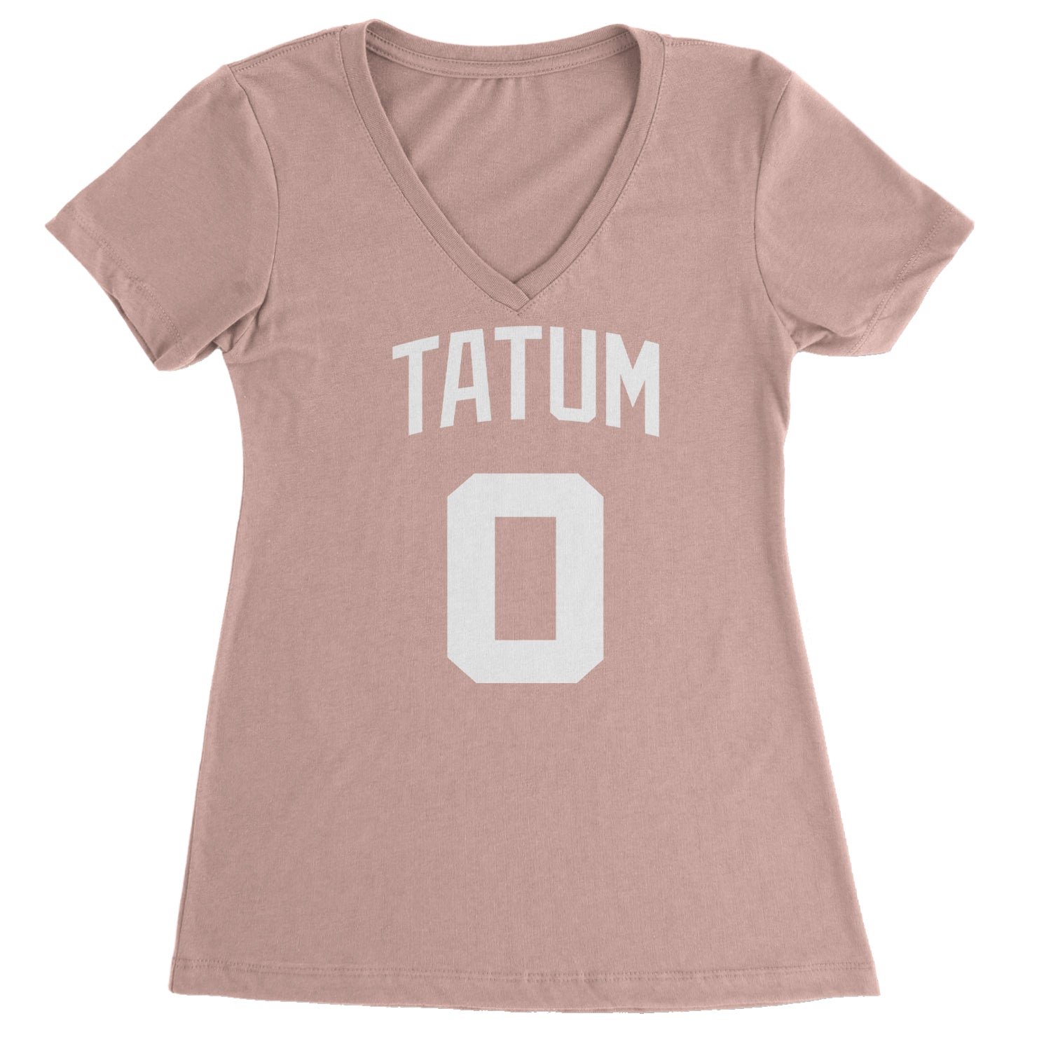 Tatum #0 Boston Basketball Ladies V-Neck T-shirt Light Pink