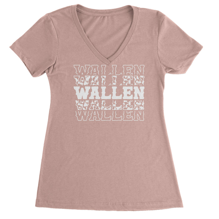 Wallen Country Music Western Ladies V-Neck T-shirt
