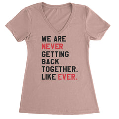 We Are Never Getting Back Together TTPD Eras Outfit Ladies V-Neck T-shirt Light Pink