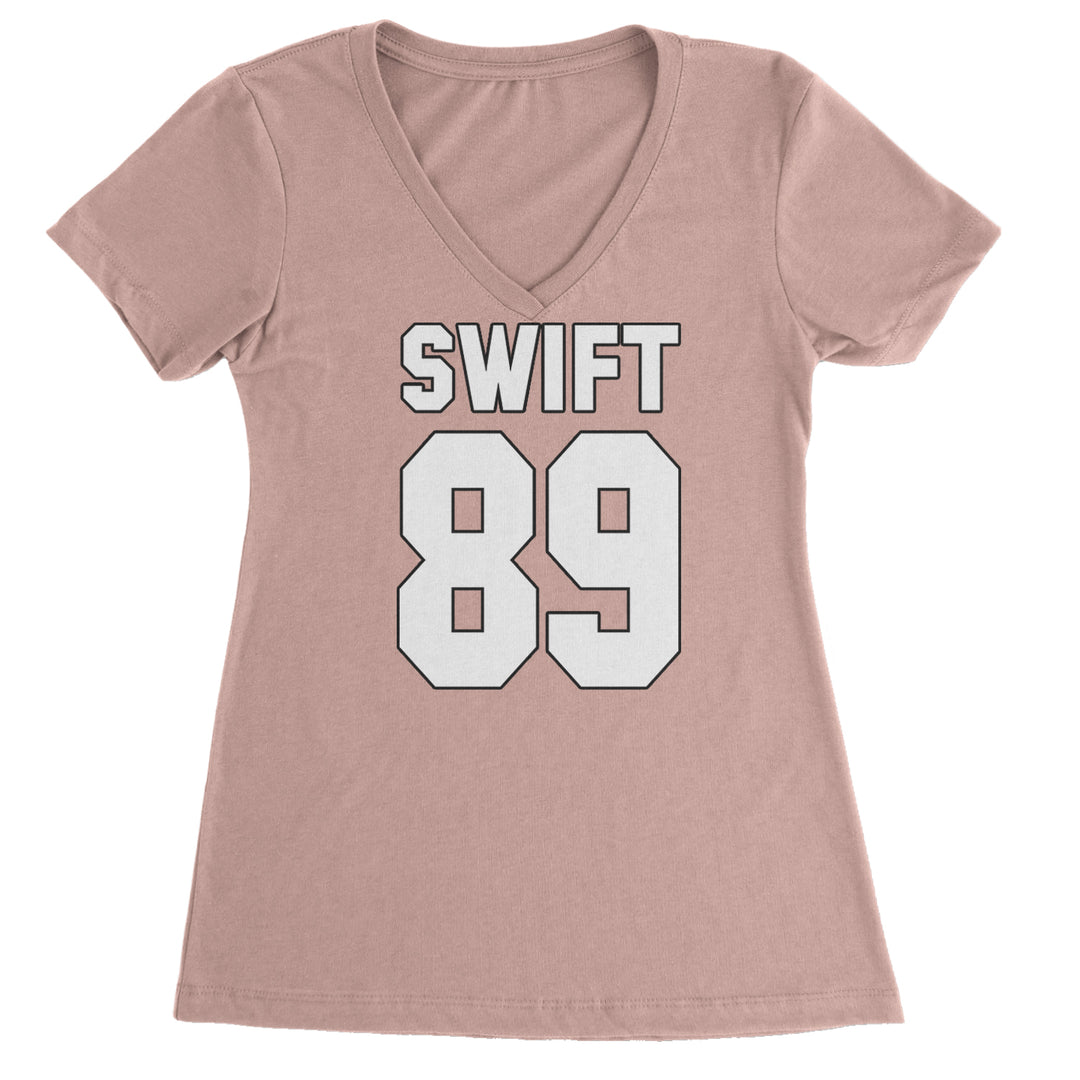 Swift 89 Birth Year Music Fan Era Poets Department Lover Ladies V-Neck T-shirt Light Pink