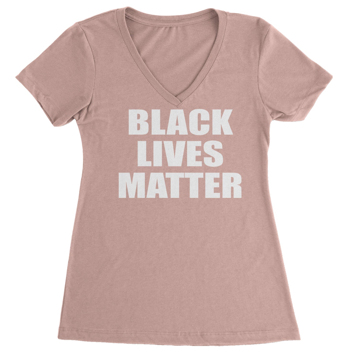 Black Lives Matter BLM Ladies V-Neck T-shirt Light Pink