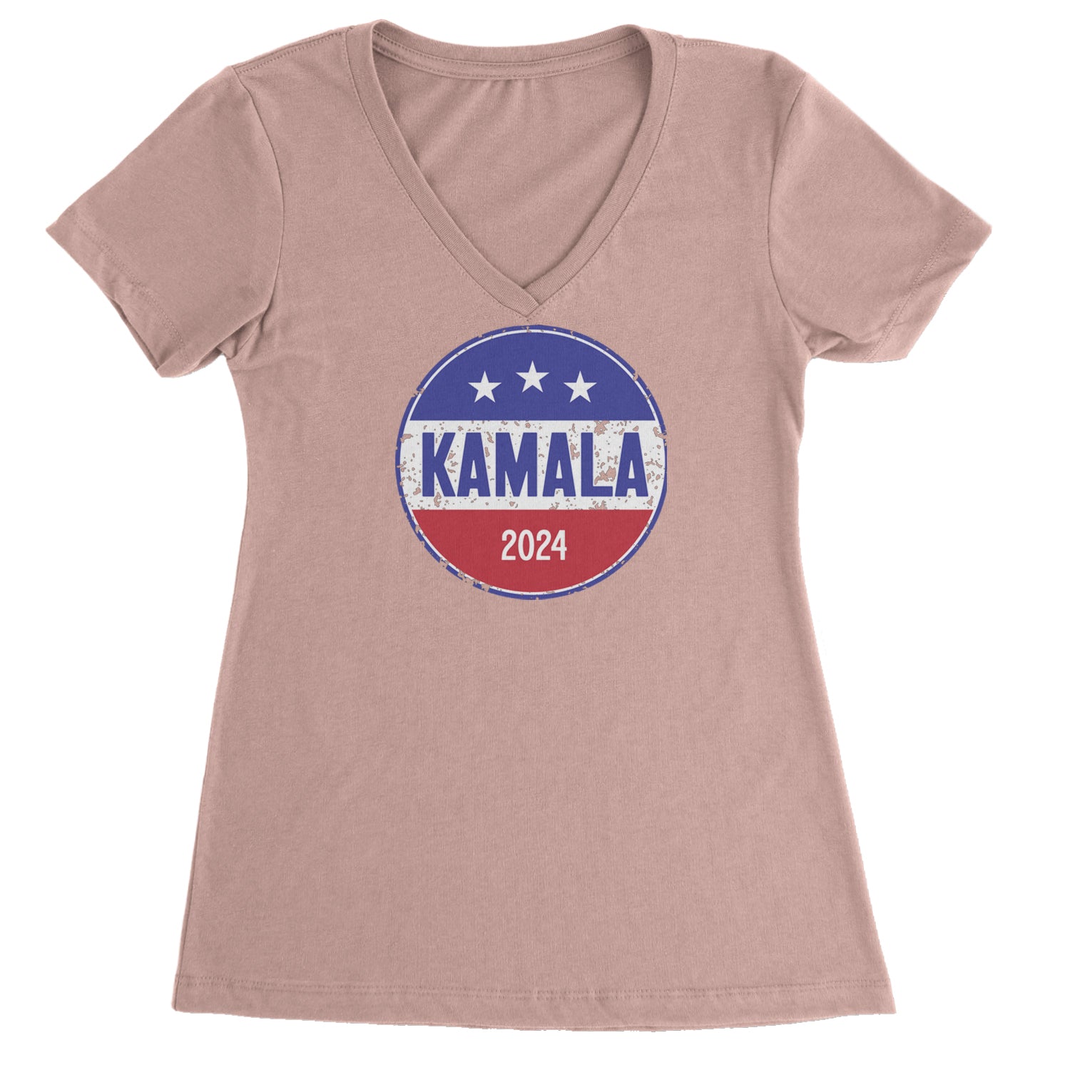 Kamala Badge 2024 - Kamala Harris For President 2024 Ladies V-Neck T-shirt Light Pink