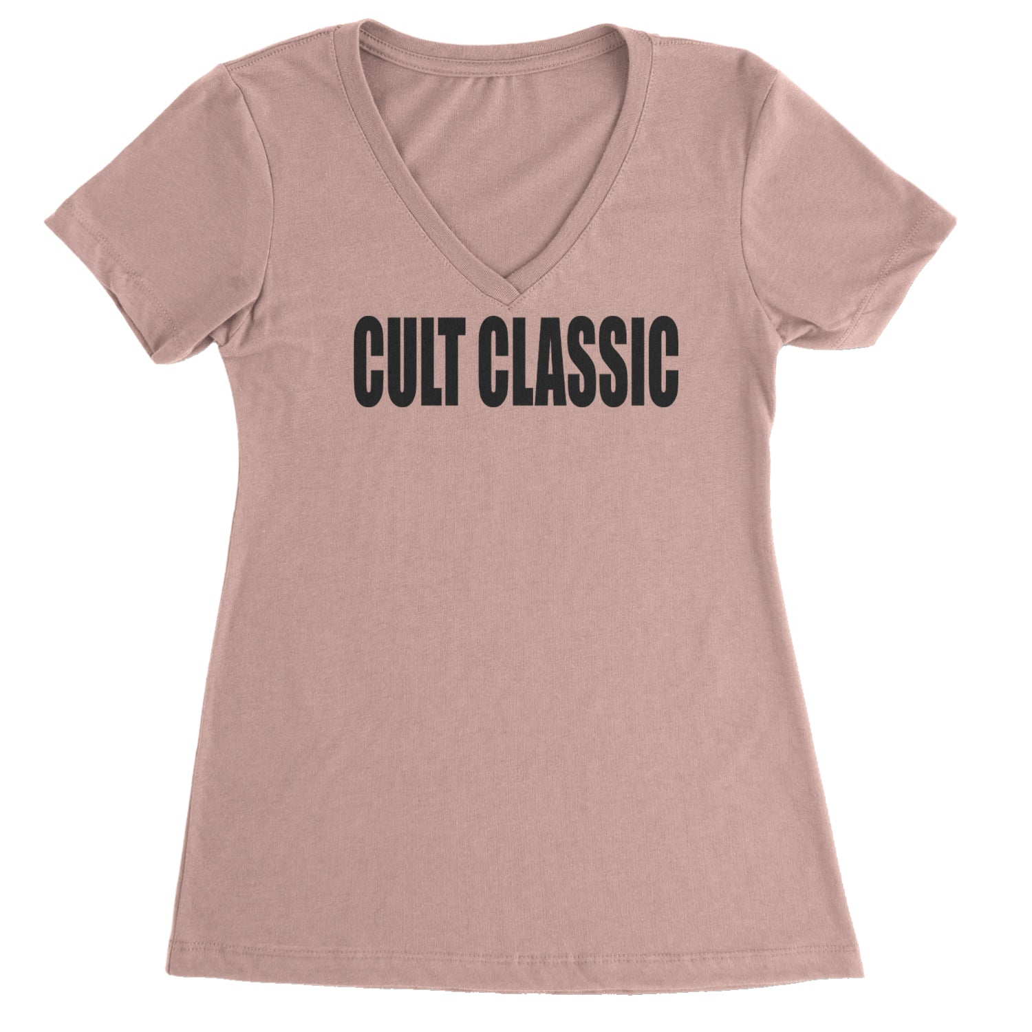 Cult Classic Pop Music Club Ladies V-Neck T-shirt Light Pink