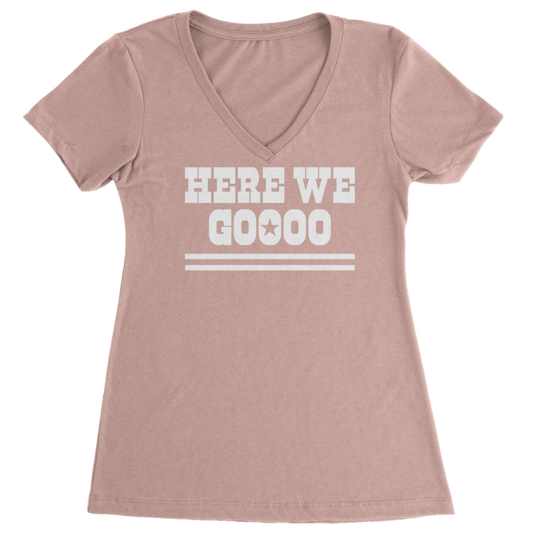 Here We Go Dem Boys Dallas Football Ladies V-Neck T-shirt Light Pink