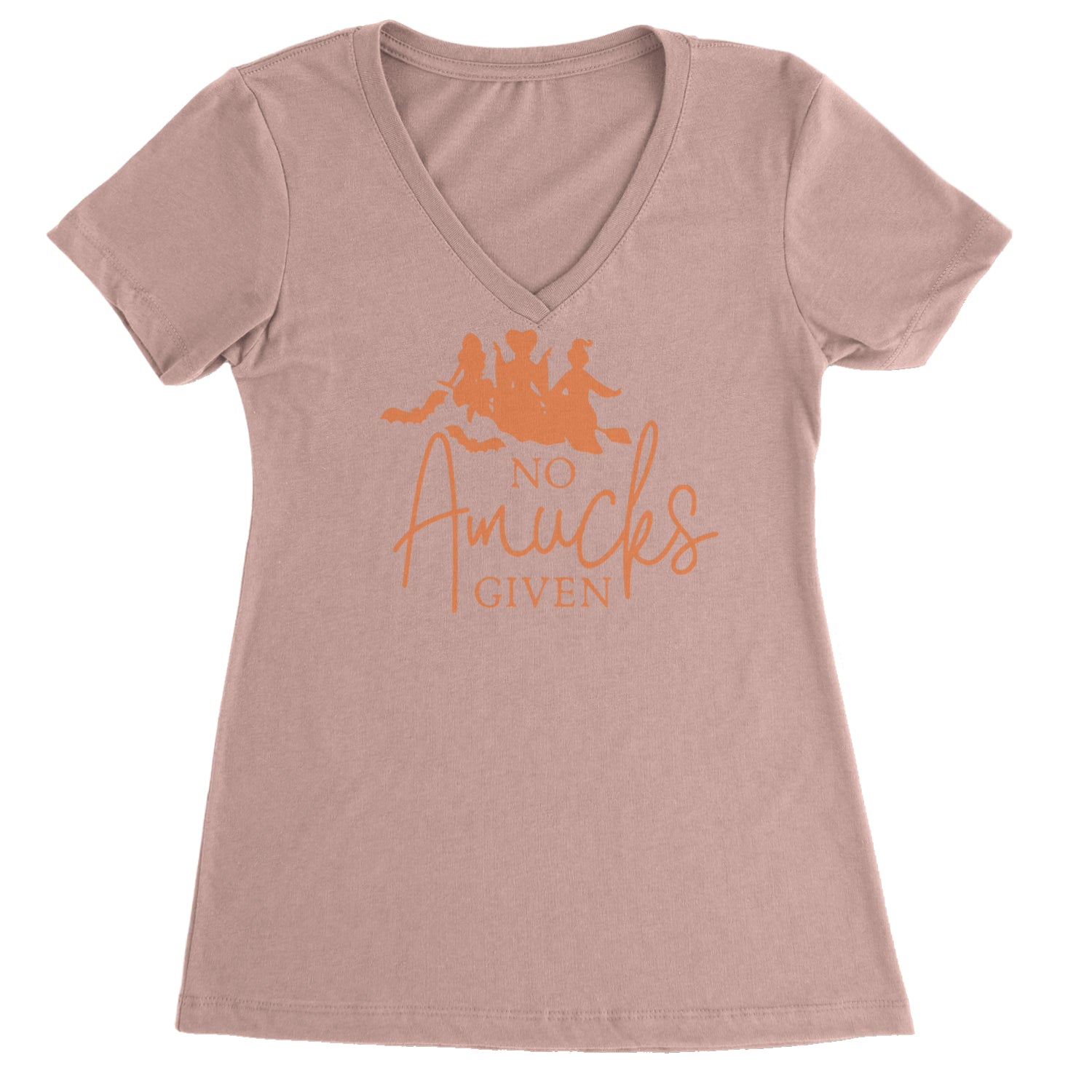 No Amucks Given Hocus Pocus Ladies V-Neck T-shirt Light Pink