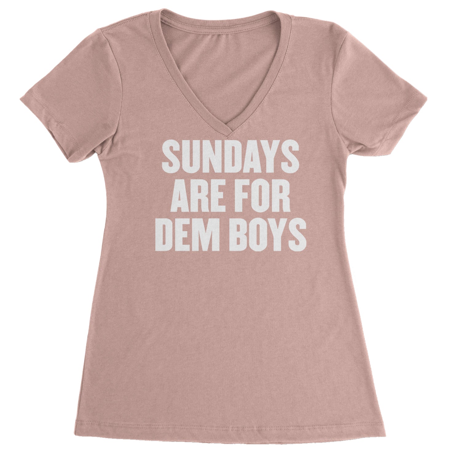 Sundays Are For Dem Boys Ladies V-Neck T-shirt Light Pink