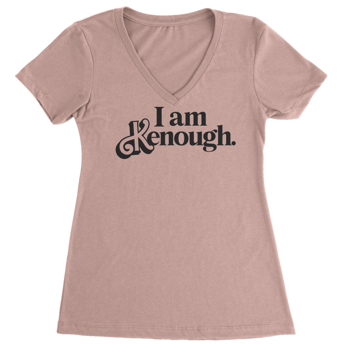 I Am Kenough Barbenheimer Ladies V-Neck T-shirt Light Pink