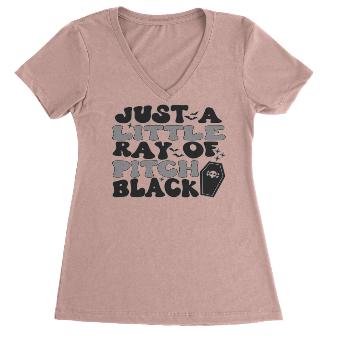 Just A Little Ray of Pitch Black graphic on Women's Lightweight V-Neck T-Shirt alternate view 6