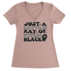 Just A Little Ray of Pitch Black graphic on Women's Lightweight V-Neck T-Shirt alternate view 6