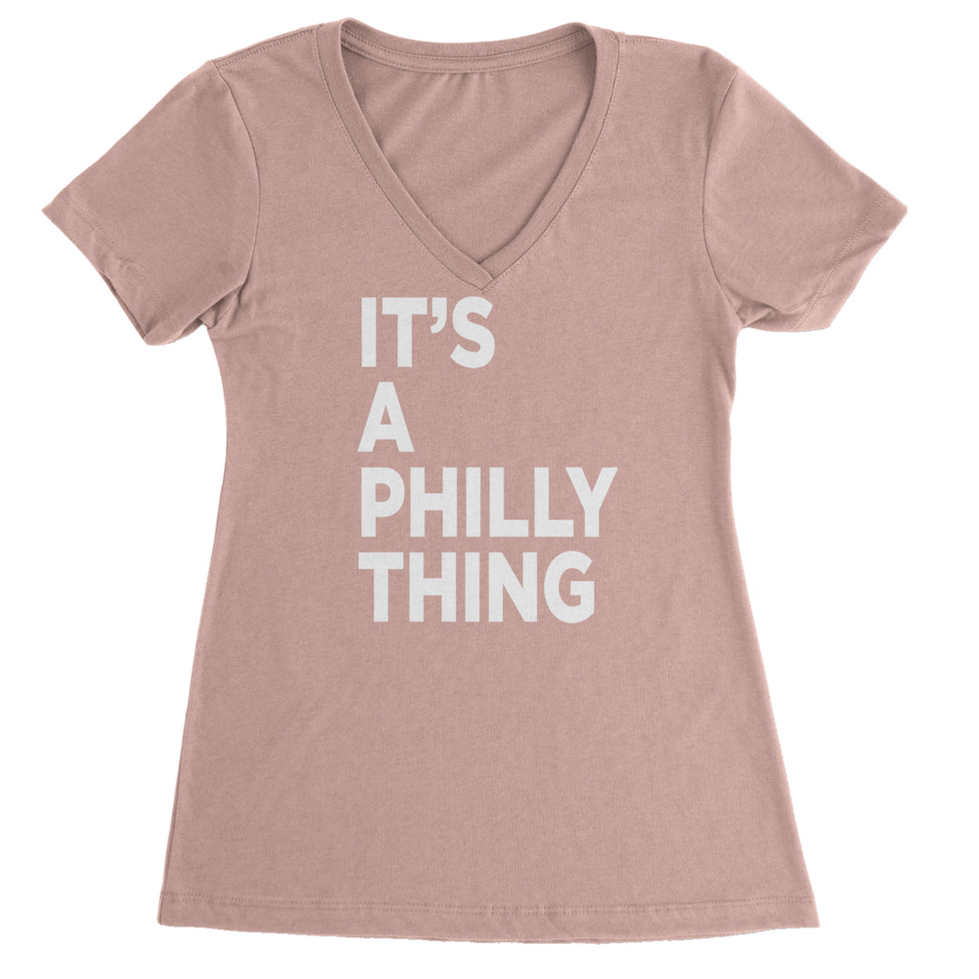 PHILLY It's A Philly Thing Ladies V-Neck T-shirt Light Pink