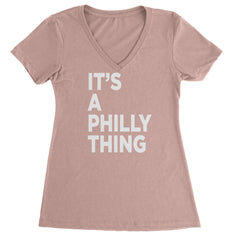 PHILLY It's A Philly Thing Ladies V-Neck T-shirt Light Pink