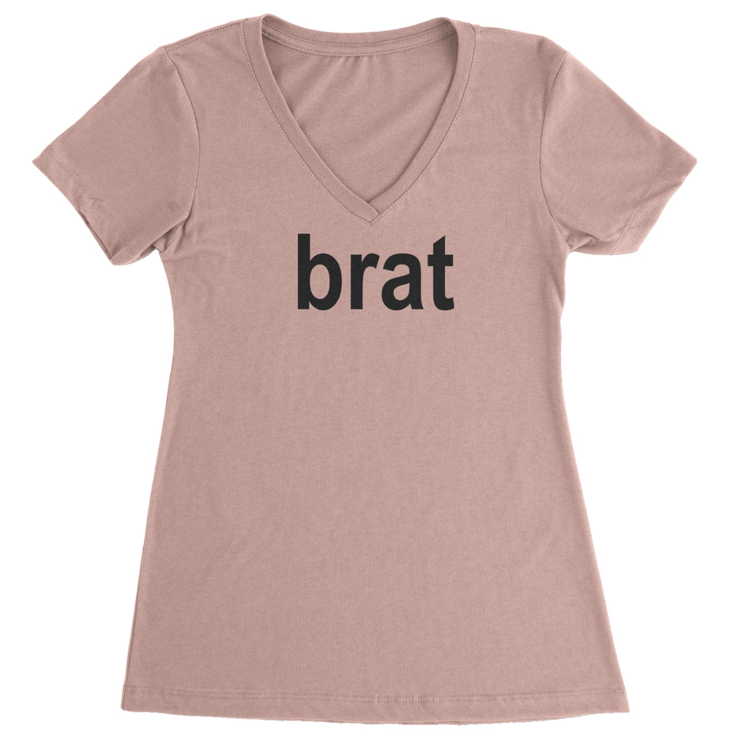 Brat Lime Green I'm So Julia Ladies V-Neck T-shirt Light Pink