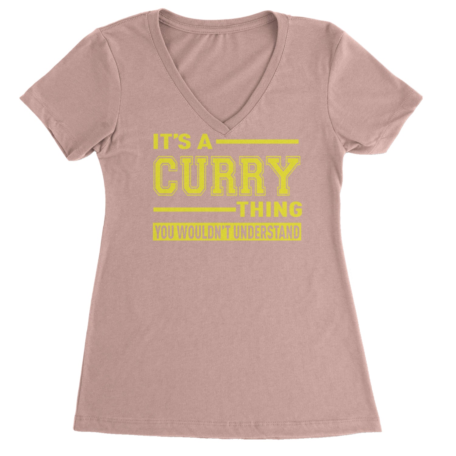 It's A Curry Thing, You Wouldn't Understand Basketball Ladies V-Neck T-shirt Light Pink