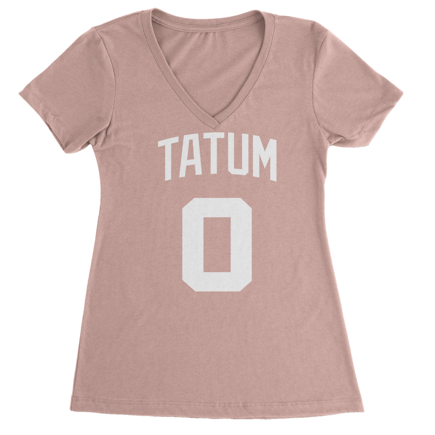 Tatum #0 Boston Basketball Ladies V-Neck T-shirt Light Pink