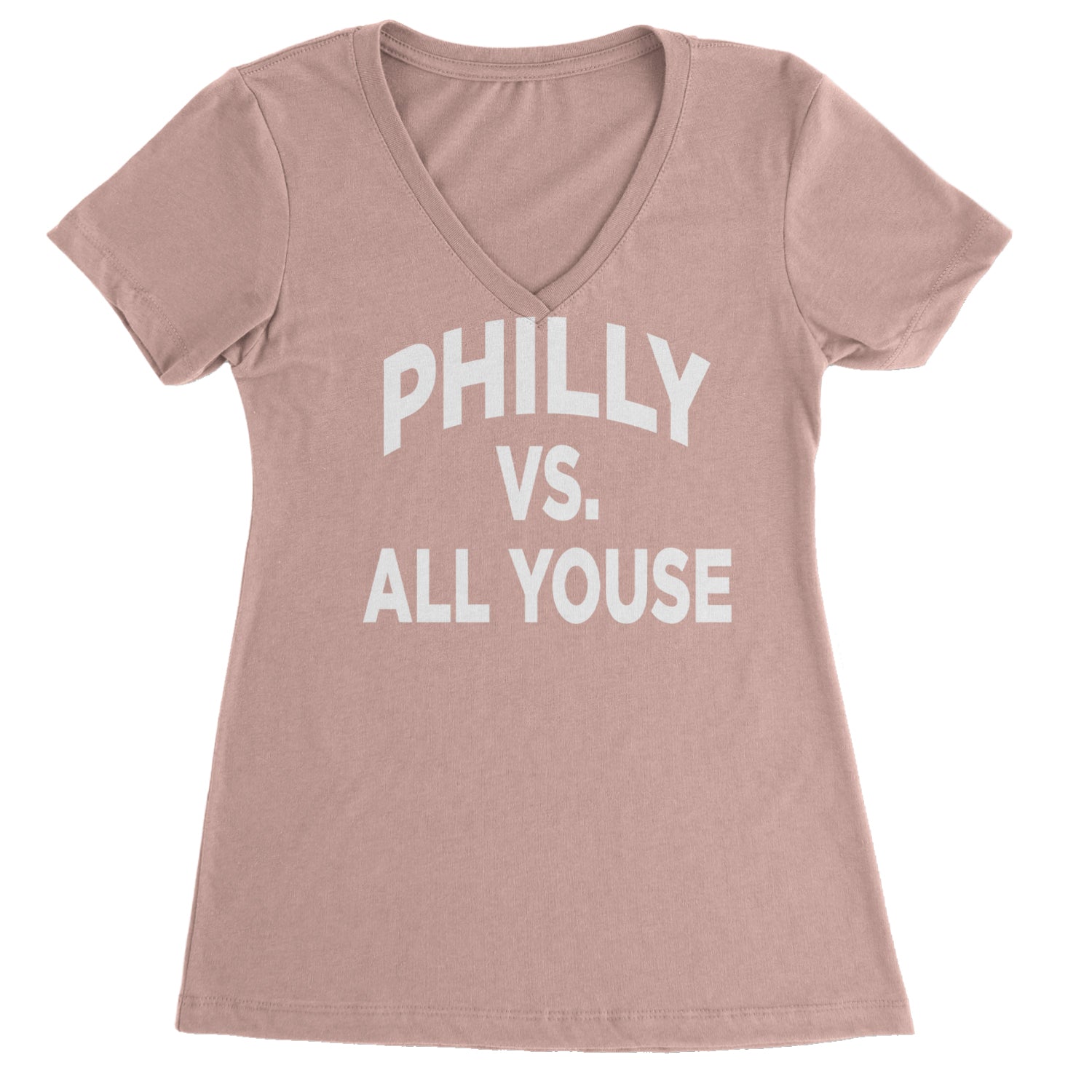 Philly Vs. All Youse Philly Thing Ladies V-Neck T-shirt Light Pink