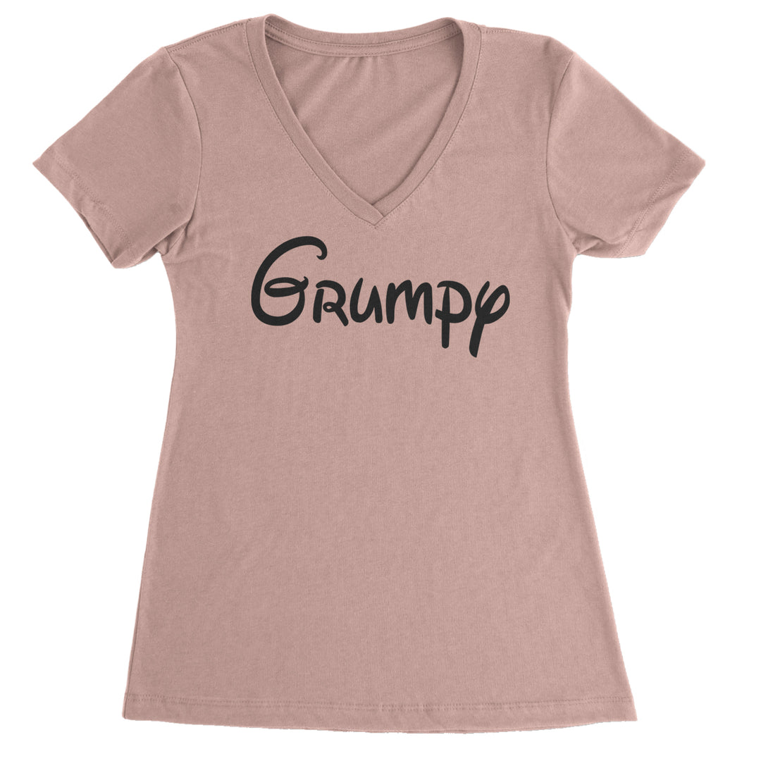 Grumpy - 7 Dwarfs Costume Ladies V-Neck T-shirt Light Pink