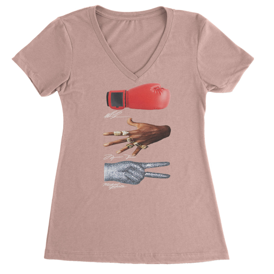 Tyson Jordan Jackson Iconic Michaels Ladies V-Neck T-shirt Light Pink