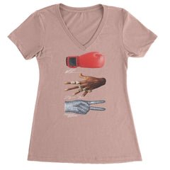 Tyson Jordan Jackson Iconic Michaels Ladies V-Neck T-shirt Light Pink