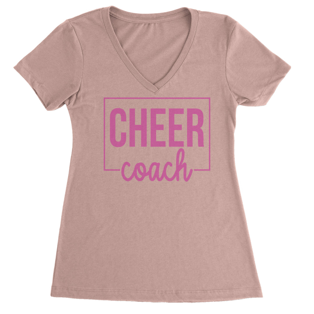 Cheer Coach Cheerleader Ladies V-Neck T-shirt Light Pink