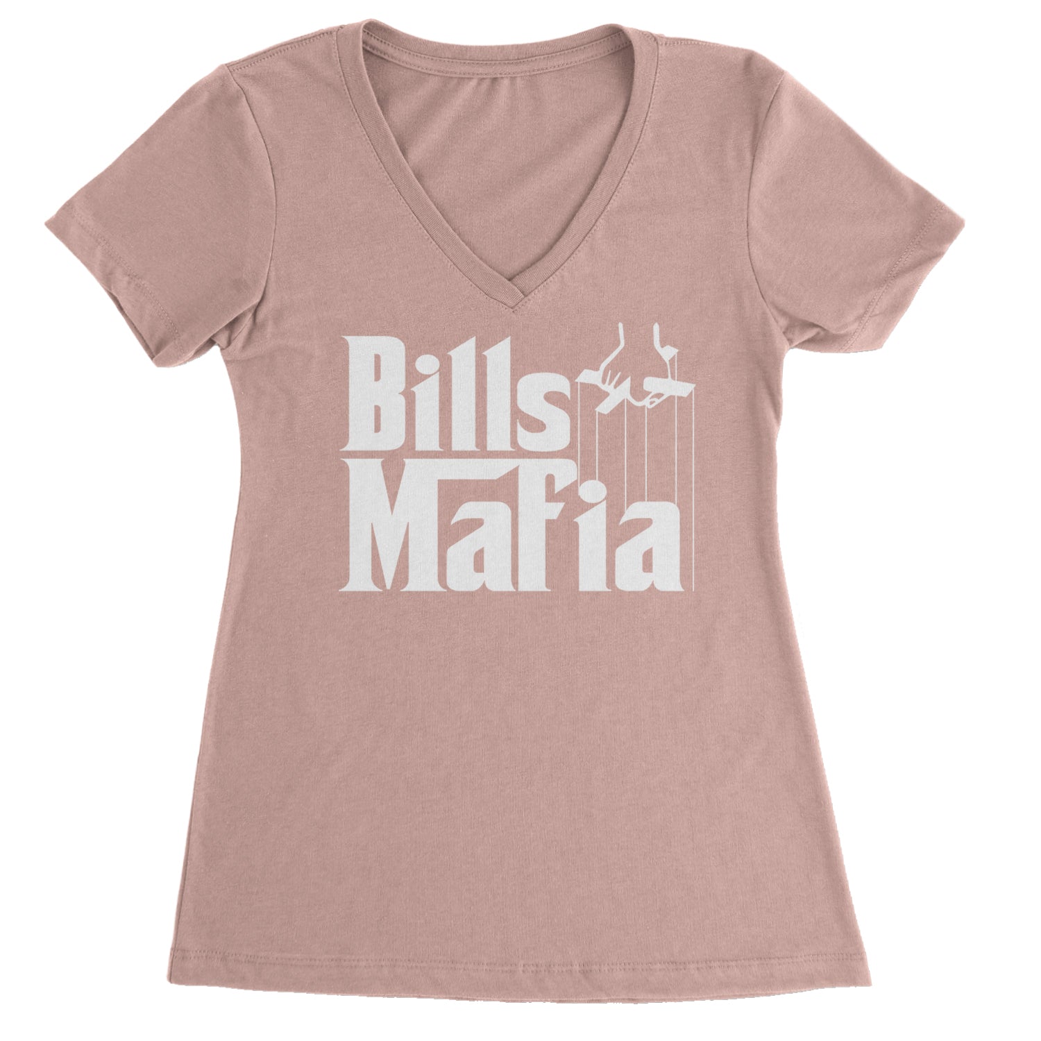 Mafia Bills Mafia Godfather Ladies V-Neck T-shirt Light Pink