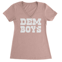 Dem Boys Dallas Football Ladies V-Neck T-shirt Light Pink