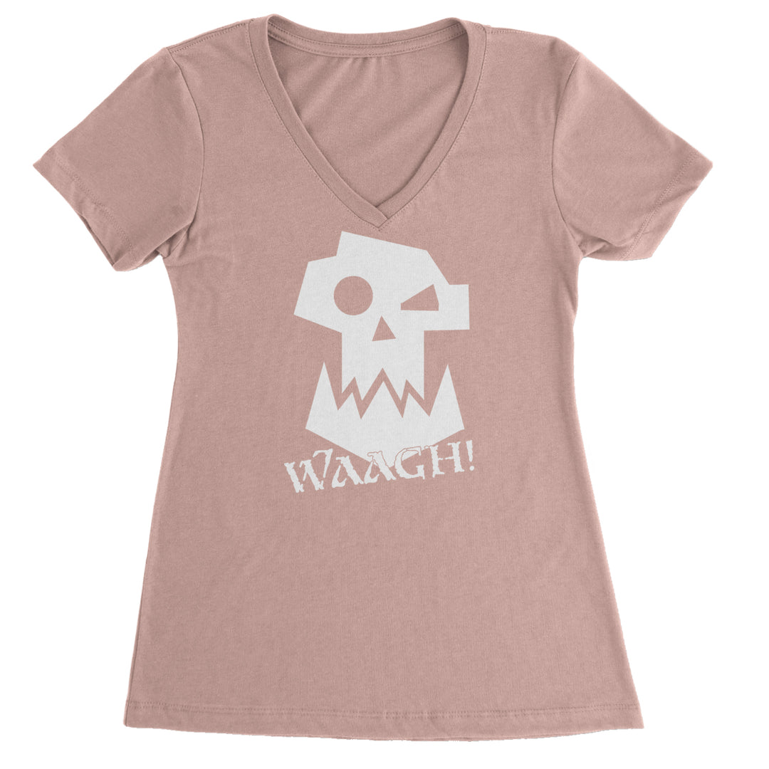 Ork Miniature Tabletop Wargaming Waagh Ladies V-Neck T-shirt Light Pink