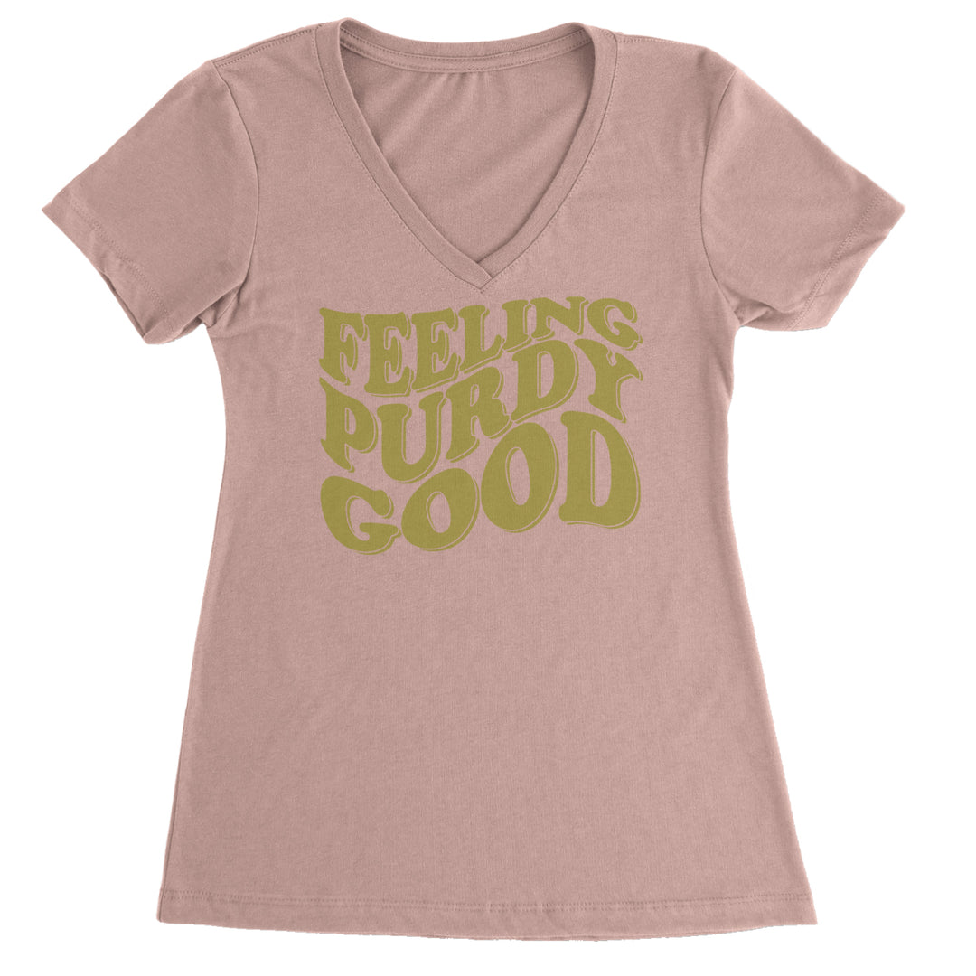 Feeling Purdy Good San Francisco Ladies V-Neck T-shirt Light Pink