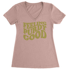 Feeling Purdy Good San Francisco Ladies V-Neck T-shirt Light Pink