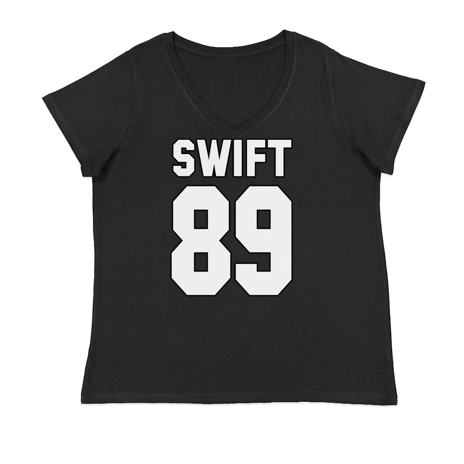 Swift 89 Birth Year Music Fan Era Poets Department Lover Ladies V-Neck T-shirt Black