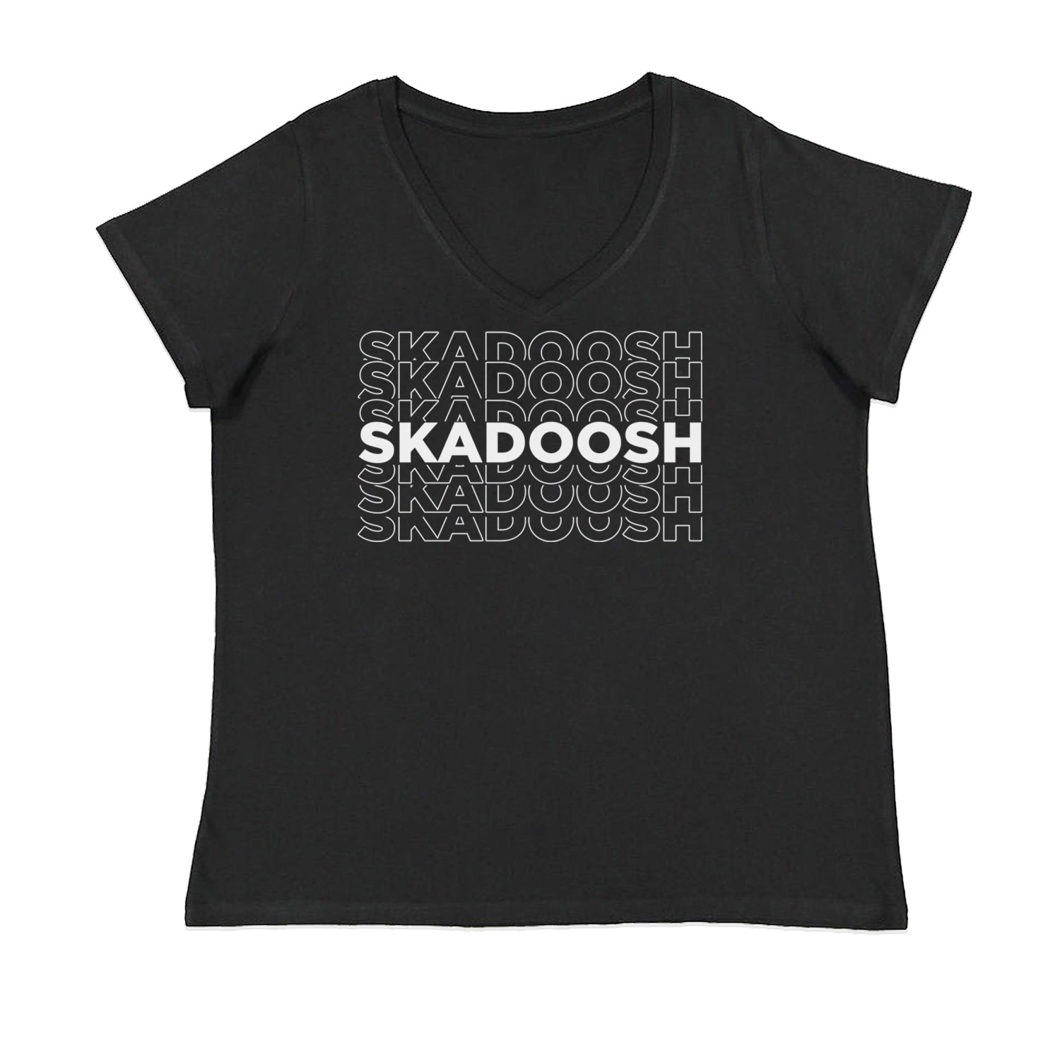Skadoosh Funny Panda Womens Plus Size V-Neck T-shirt