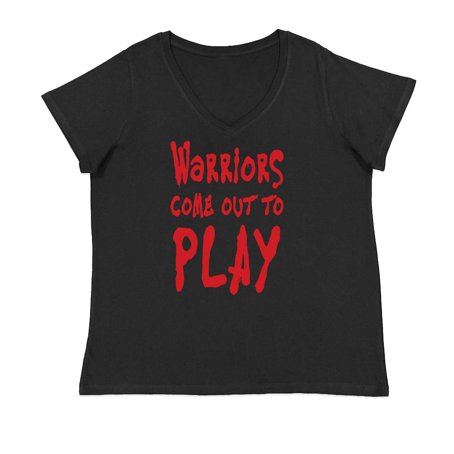 Warriors Come Out To Play  Ladies V-Neck T-shirt Black