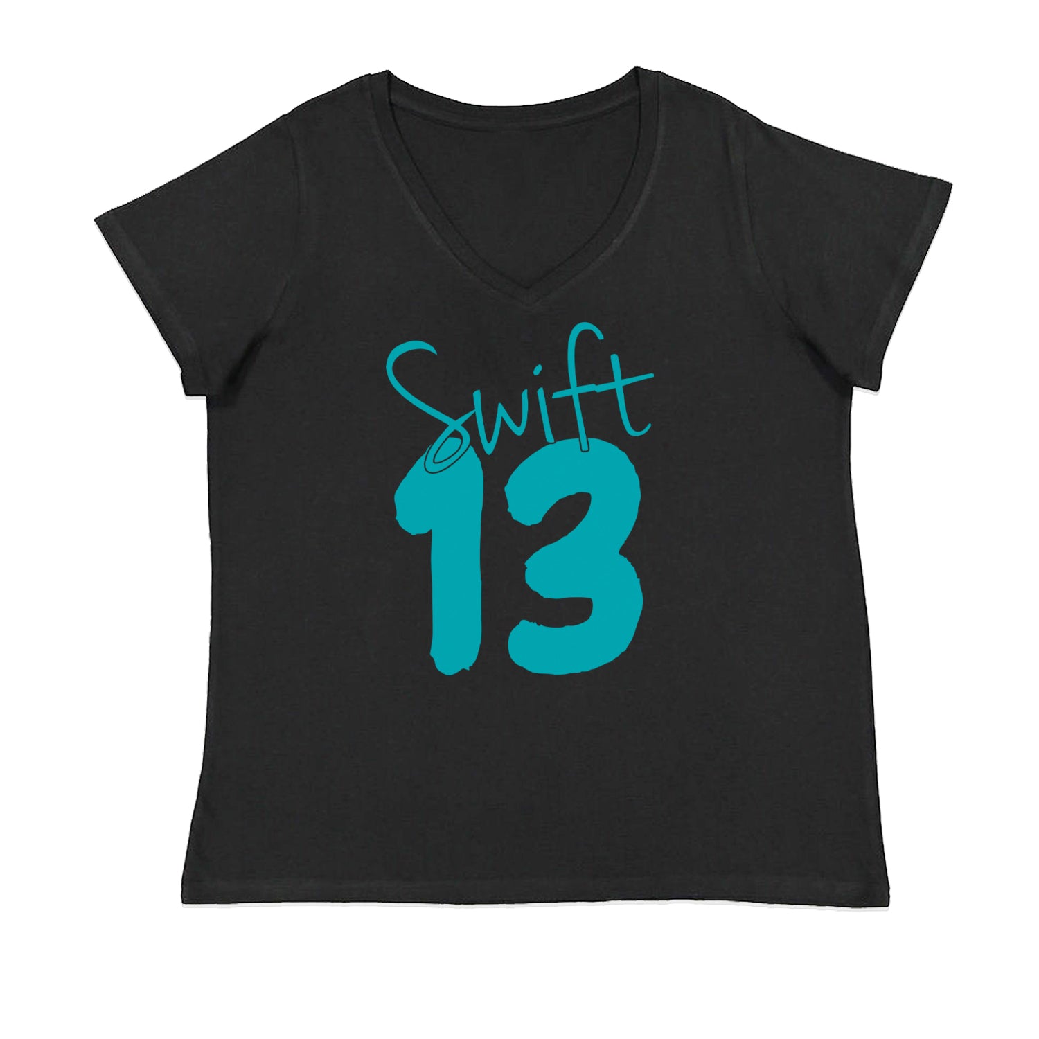 13 Swift 13 Lucky Number Era TTPD Ladies V-Neck T-shirt Black