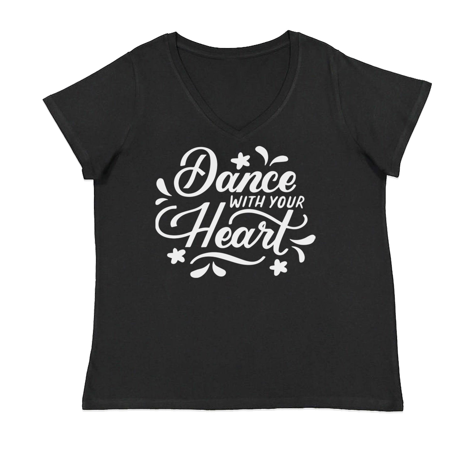 Dance With Your Heart Ladies V-Neck T-shirt Black