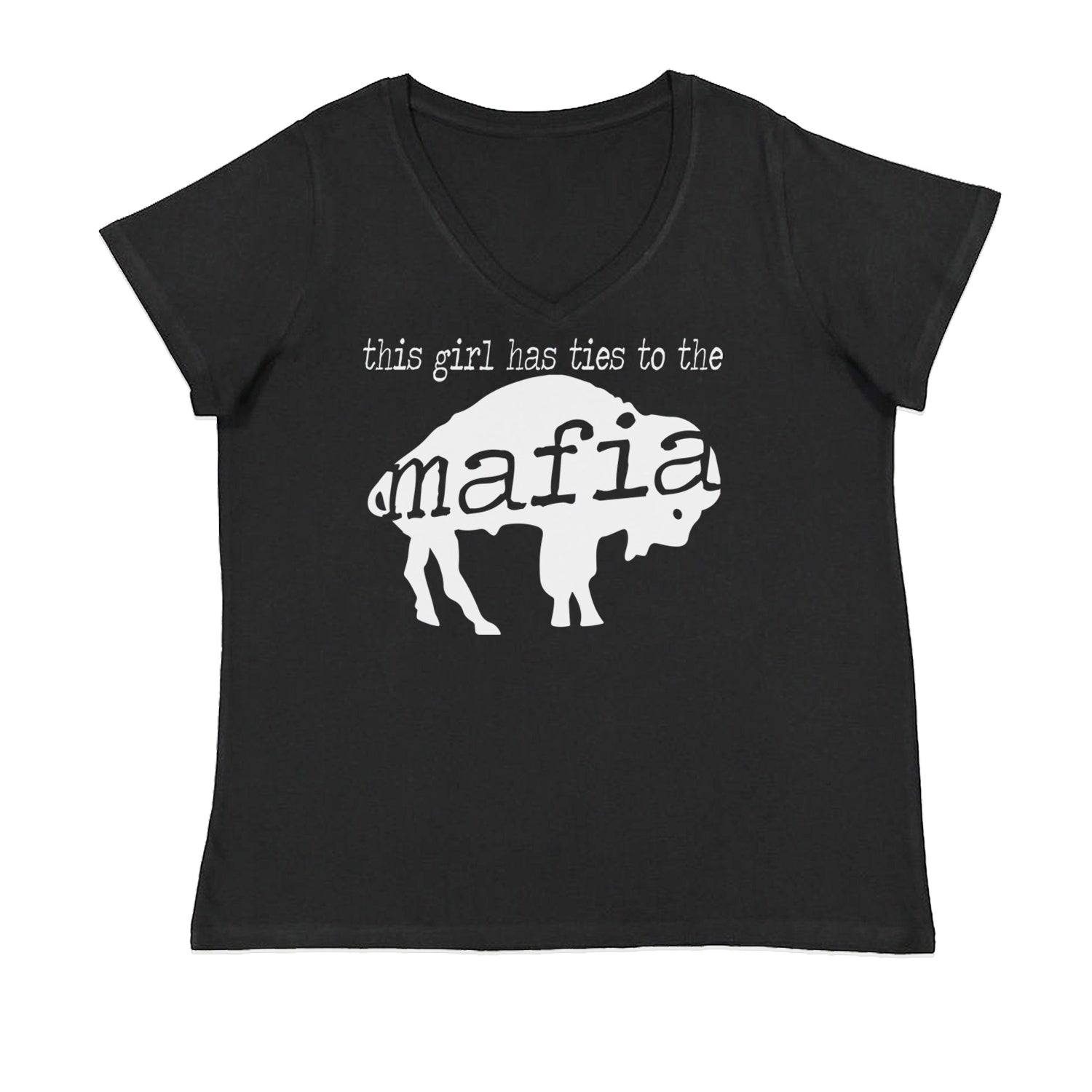 This Girl Has Ties To The Bills Mafia Ladies V-Neck T-shirt Black