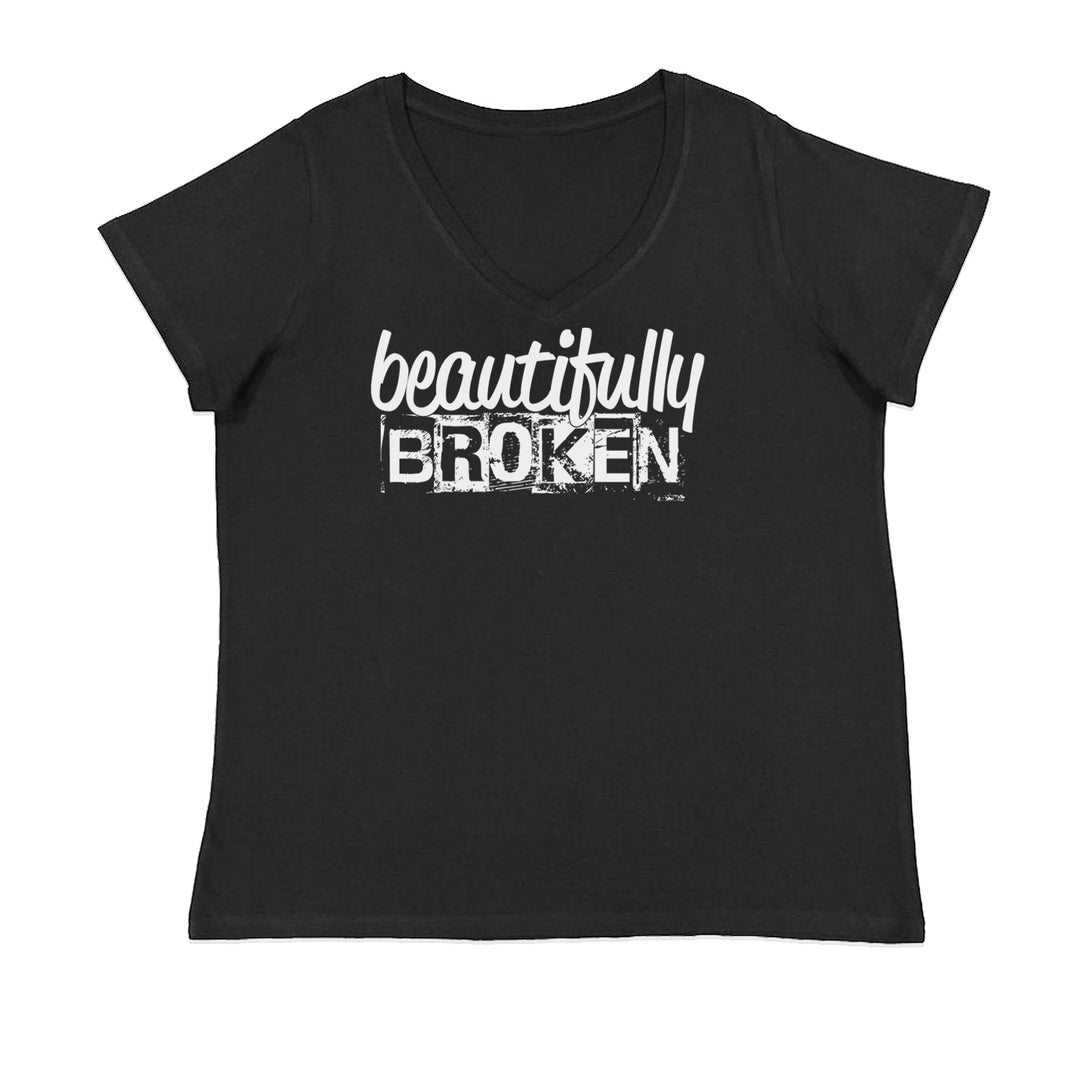 Beautifully Broken Music Ladies V-Neck T-shirt