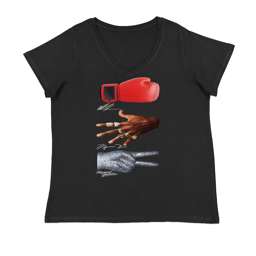 Tyson Jordan Jackson Iconic Michaels Ladies V-Neck T-shirt Black