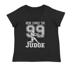 Here Comes The Judge 99 NY Baseball  Ladies V-Neck T-shirt Black