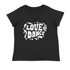 Love To Dance Ladies V-Neck T-shirt Black