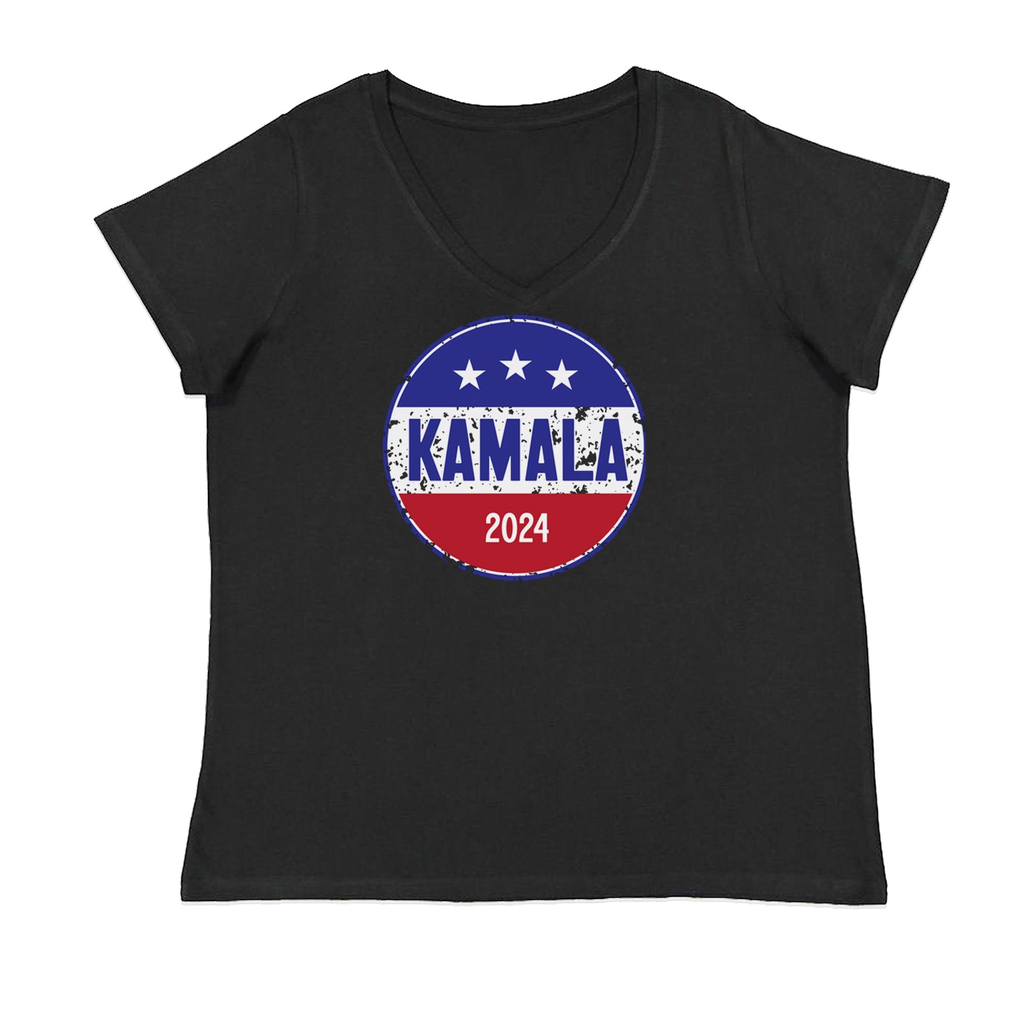 Kamala Badge 2024 - Kamala Harris For President 2024 Ladies V-Neck T-shirt Black