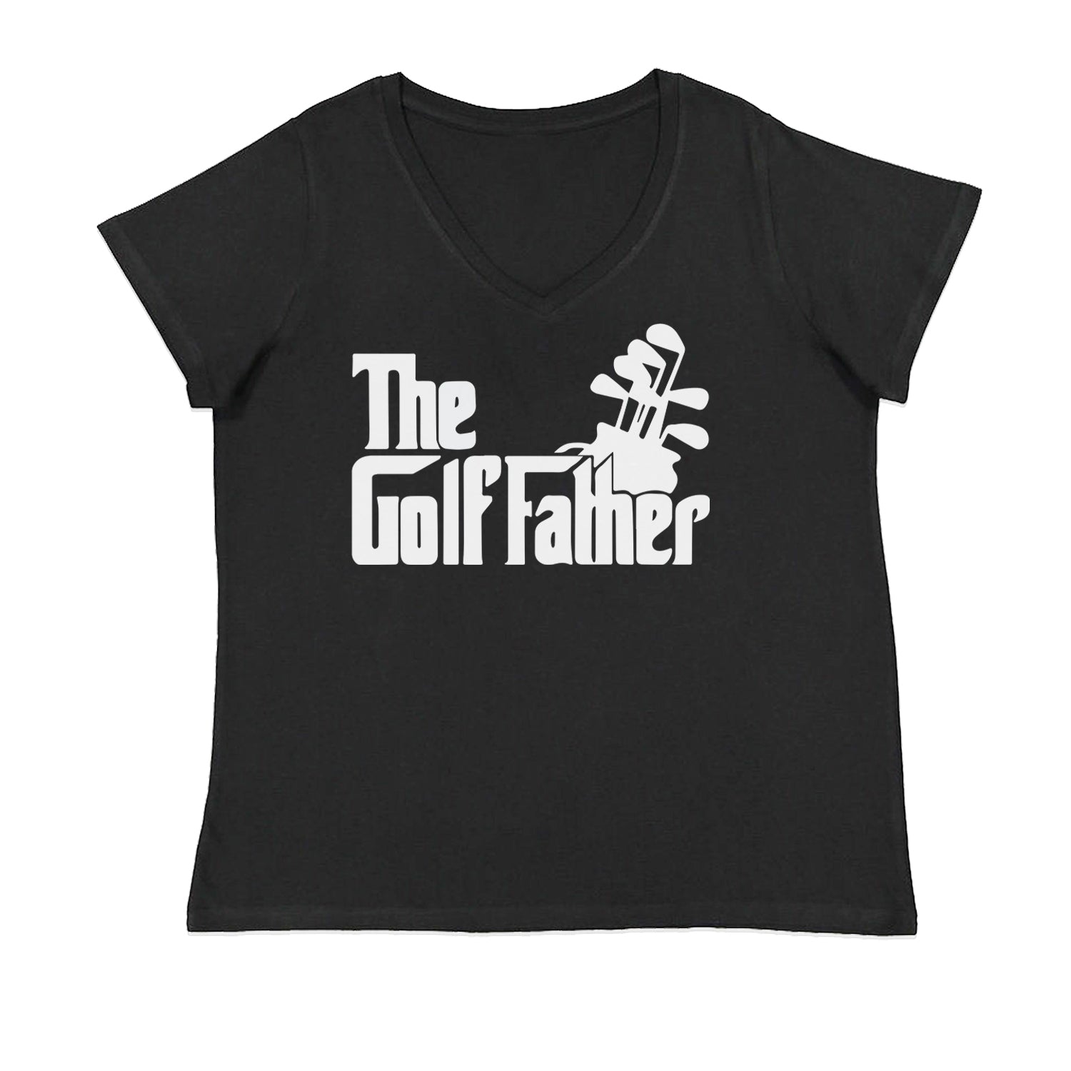 The Golf Father Golfing Dad  Ladies V-Neck T-shirt Black