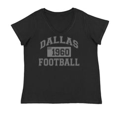 Dallas Football Established 1960 Ladies V-Neck T-shirt Black