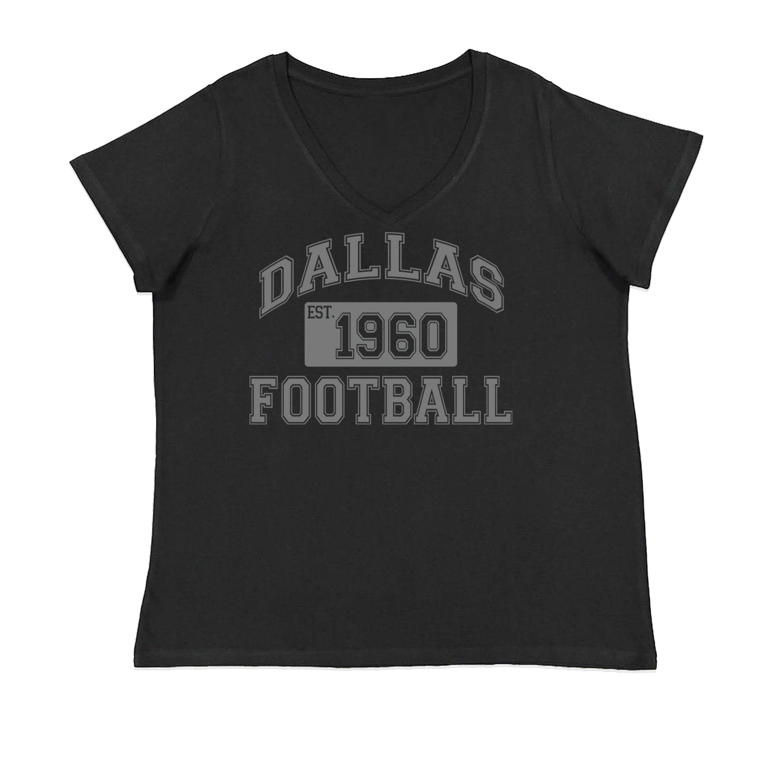 Dallas Football Established 1960 Ladies V-Neck T-shirt Black