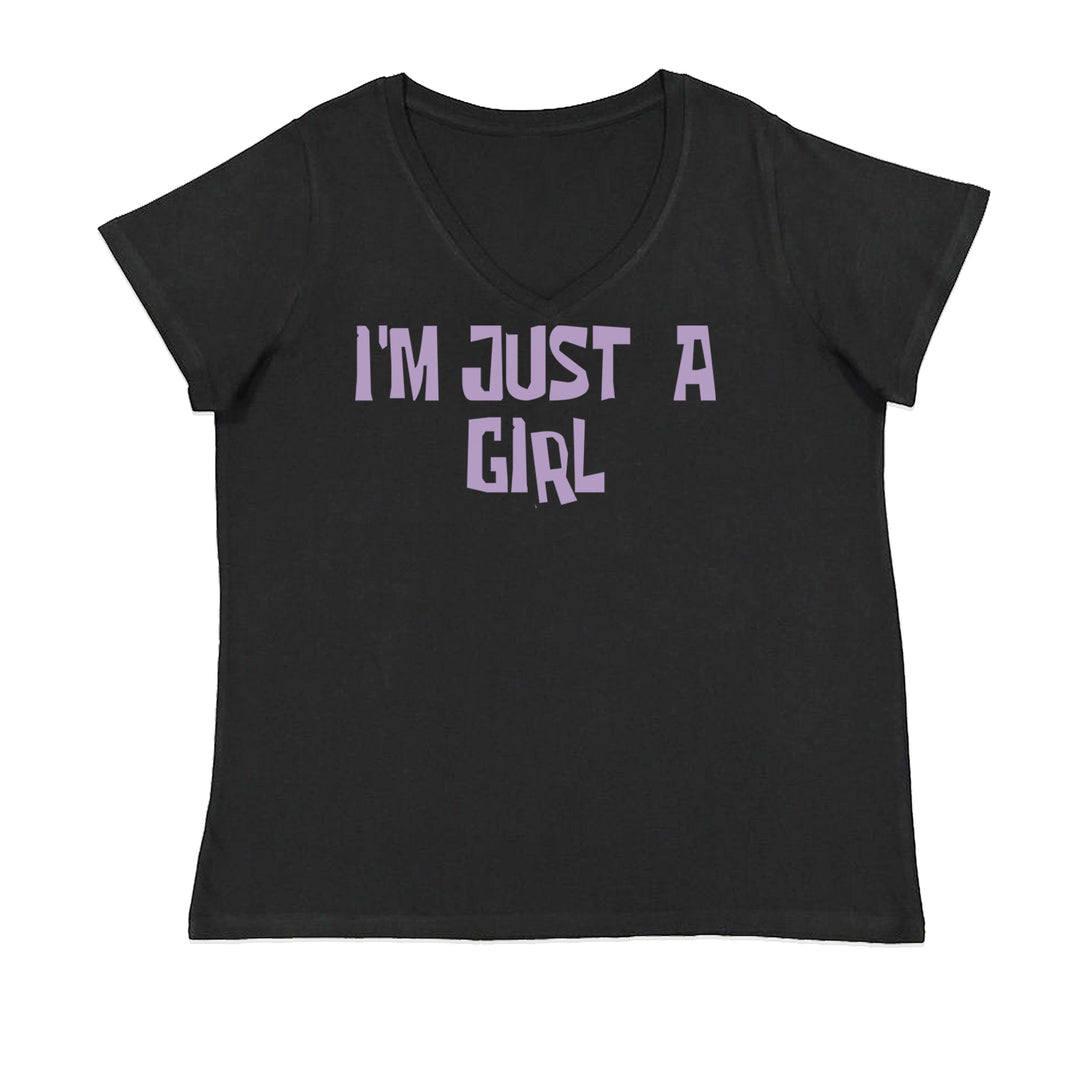 I'm Just A Girl Guts Music Ladies V-Neck T-shirt Black