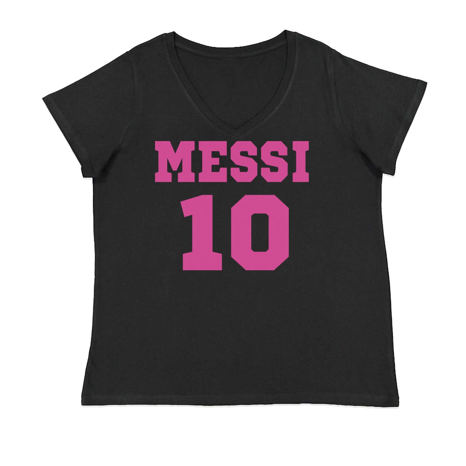 Messi World Soccer Futbol Messiami Ladies V-Neck T-shirt Black