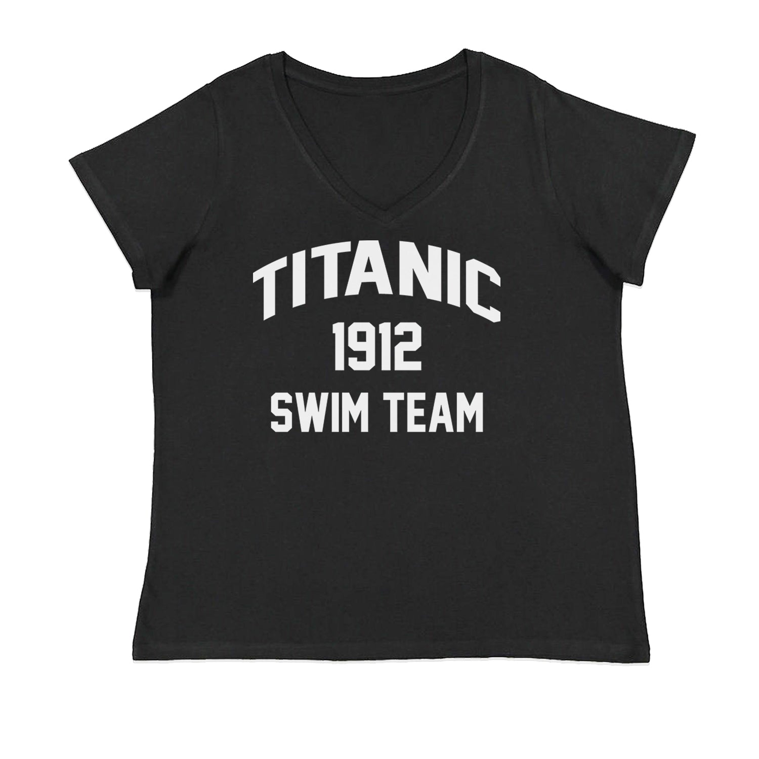 Titanic Swim Team 1912 Funny Cruise Ladies V-Neck T-shirt Black