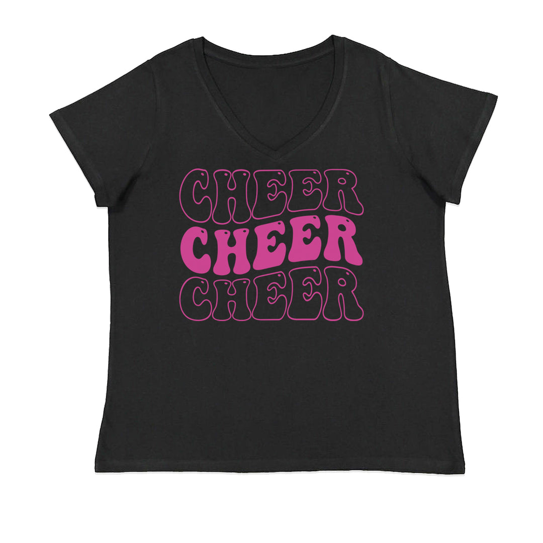 Cheer Cheer Cheer Ladies V-Neck T-shirt Black